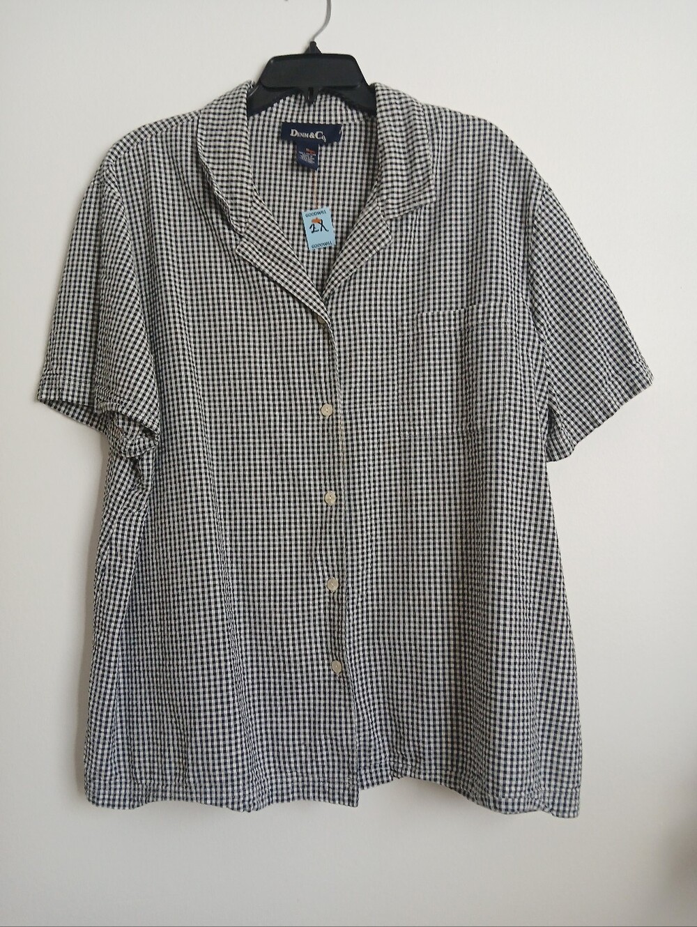 Denim & Co Cotton Button Front Top Size 2X